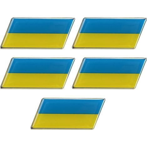 Lot de 5 autocollants bombés en alliage d'aluminium et époxy, représentant des drapeaux nationaux, pour moto ou voiture. (1/5)