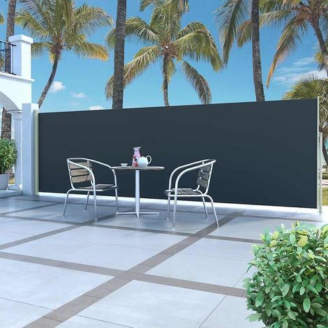 Vidaxl – Store banne latéral rétractable 160x500 cm – Tissu polyester résistant aux UV et à l'eau – Cadre acier – Enroulement automatique
