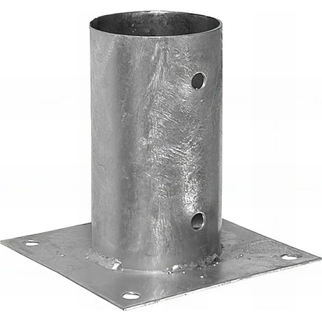 Pied de poteau rond zingé à visser - 101 x 150 x 2 mm (1/5)