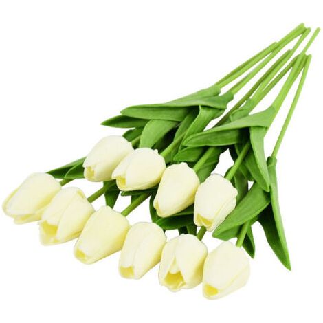 BUNTHAUS Fleurs Artificielles Fausse Fleur Tulipe Real Touch Pour Salle De Mariage Maison Hôtel Décoration De Fête Et Diy Décor (12 Pcs) (1/4)