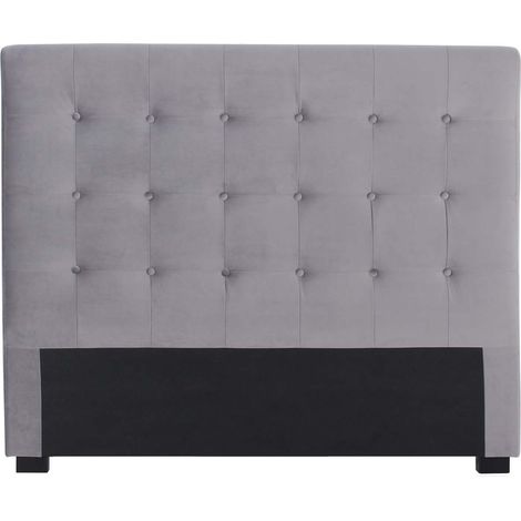 Tête de lit capitonnée Premium Velours 140cm Gris argent (1/3)