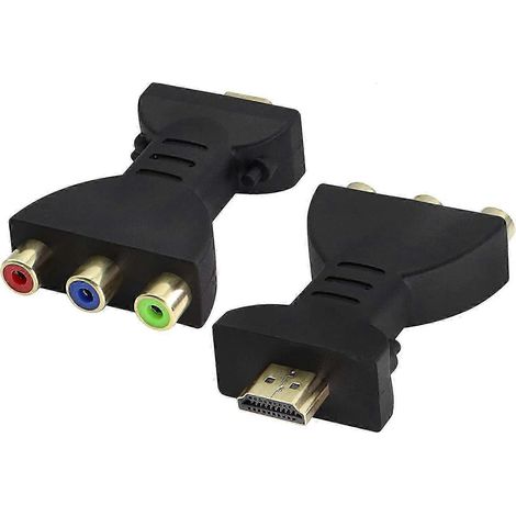 Adaptateur audio et vidéo HDMI RCA (2 pièces), répartiteur 3 voies 1080p, convertisseur d'interface audio numérique HDMI vers 3 RCA, compatible PC et TVHD. (1/5)