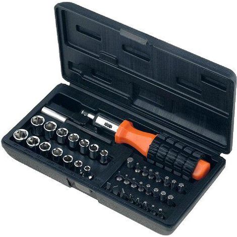 Kit Tournevis a cliquet avec 14 douilles et 24 embouts