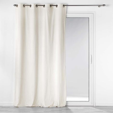 Douceur D'Intérieur – Rideau à oeillets 140 x 260 cm en velours côtelé – Fixation œillets métal – Pour ambiance chaleureuse et moderne (1/5)