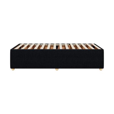 Cadre de lit noir sans matelas, 80 × 200 cm, tissu, tissu doux et respirant, meuble de chambre, design contemporain, montage facile (1/5)