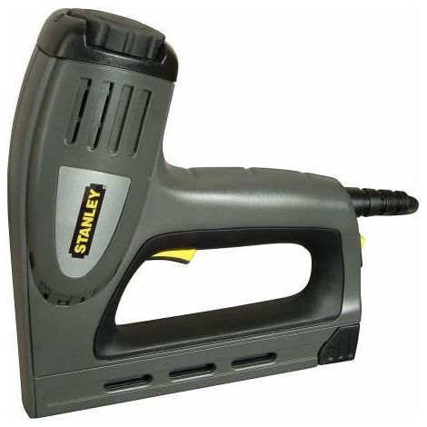 Stanley – Agrafeuse électrique 6TRE550 – Pour agrafes type G 6 à 14mm et clous J 12 à 15mm – Puissance de frappe réglable – Système anti-bourrage