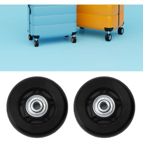 Roulettes pivotantes en caoutchouc, silencieuses, pour bagages, valises à roulettes, valises de voyage, réparation de roulements et remplacement de roues. 60 x 18 mm, 2 pièces par paire avec accessoir (1/5)
