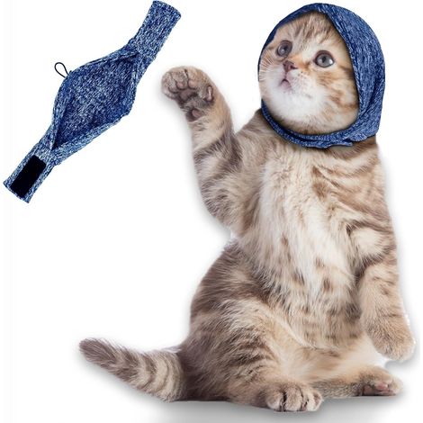 Snood Chien Protection Oreilles, Protection Oreilles Chien Réglable Bleu S (1/5)