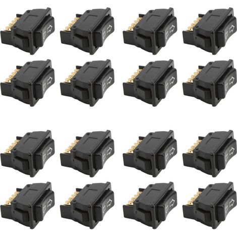 Adecuado para 16 interruptores universales de elevalunas eléctricos de automóviles de 5 pines, con luz indicadora verde, alimentación de 12 V CC y 24 V. (1/4)