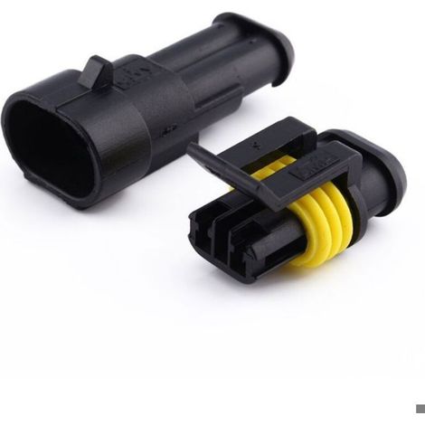 1 Connecteur étanche, 2 broches, cuivre nickelé, IP67, moto voiture camion quad (1/5)