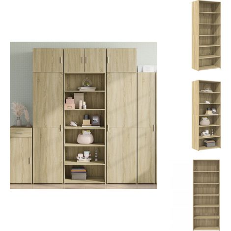 Highboard Sonoma-Eiche 70x41x185 cm Holzwerkstoff - Hochboard - Wohnzimmermöbel - Eiche Dekor - Sideboard - Regal (1/5)