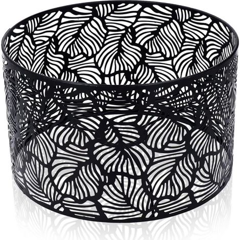 Paralume per lampadine E14 E27 25 x 16 cm Nero Moderno Universale Paralume Tamburo Dissipazione del Calore Lamp-Crezuo
