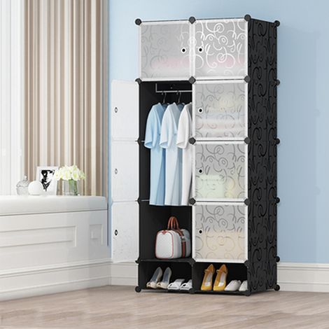 Armoire pour Vetement, DIY Armoire Plastique Chambre, Armoire Enfant Adultes, Assemblage Facile pour Vêtements, Accessoires, Jouets
