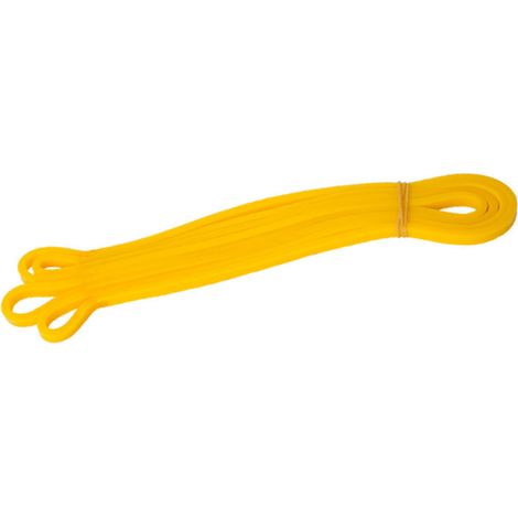 Bande élastique d'étirement jaune ergonomique, multifonctionnelle, robuste et durable pour le fitness et le renforcement musculaire. (1/5)