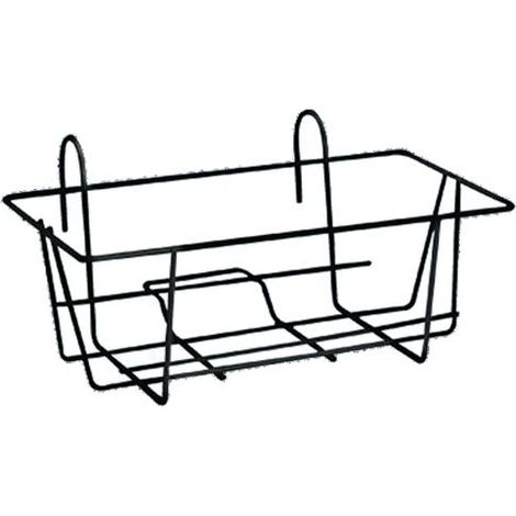Balconiera Fioriera Geranio Rettangolare Fissa In Ferro Nero 50Cm. Conf. 6Pz