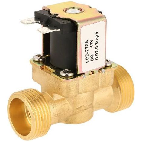 Électrovanne électrique normalement fermée G3/4 – Laiton résistant à la rouille – Pression 0.02-0.8 Mpa – Débit contrôlé pour irrigation - DC12V (1/5)