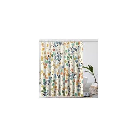 Rideau Douche Anti Moisissure Rideau de Douche 180 cm x 180 cm Couleur Floral Rideaux de Baignoire Tissu Lavable Imperméable Rideaux Salle de Bain avec 12 Crochets (1/5)