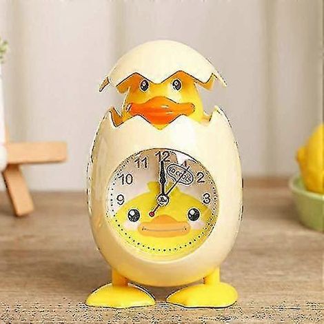 Réveil en forme de coquille d'œuf de poulet, veilleuse silencieuse (jaune), idéal pour la décoration intérieure et les cadeaux pour enfants. (1/5)