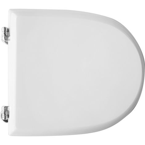 Sedile wc coprivaso per Althea vaso Ring bianco 40 x 35,7 cm copriwater con cerniere regolabili in legno colato (1/4)