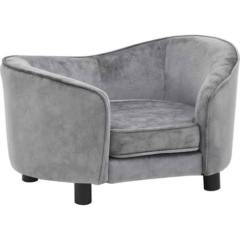 vidaXL Sofá para perros felpa gris 69x49x40 cm (1/2)