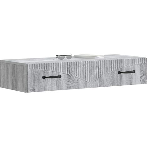 Maison Exclusive - Tavolino da Parete Laterale Grigio Sonoma 87,5 x 34,5 x 17 cm