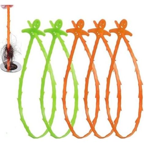 Outil de déboucheur d'évier, paquet de 5 serpents d'évier de 20 pouces, serpent à cheveux en plastique, épilateur de canalisation pour égouts, cuisine, évier de salle de bain