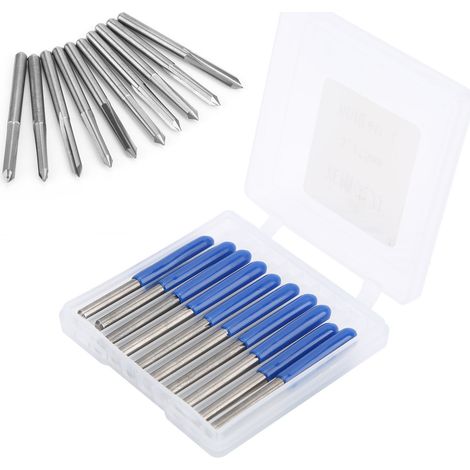 Lot de 10 fraises en acier tungstène 60° x 0,3 mm pour gravure et défonçage CNC, foret de 3,175 mm pour bois (1/5)