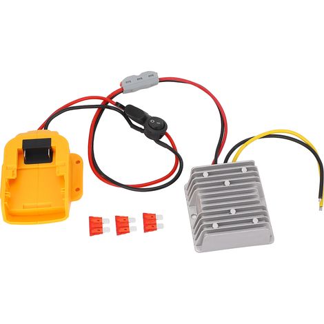 Régulateur de tension cc 20V à 12V 15A 180W, convertisseur avec adaptateur de batterie et interrupteur à fusible pour DCB206 DCB204 DCB203 (1/5)