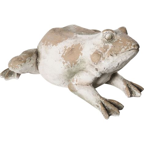 Statua decorativa da giardino elemento d'arredo rana in MgO 36 x 50 x 23 cm decorazione beige Carapelle