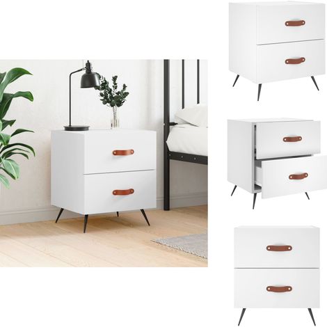 Table de chevet blanc 40x35x47,5 cm bois d’ingénierie - Table De Chevet - Meuble De Chambre - Armoire De Chevet - Commode - Design Moderne (1/5)