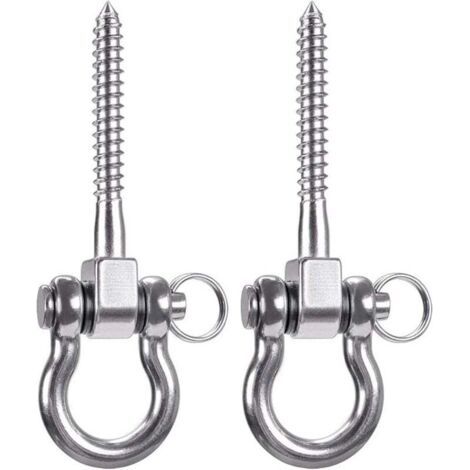 2 Pièces 250KG Capacité Acier Inoxydable Crochet De Plafond, Suspension Trainer Kit de Suspension pour Chaise accrochante, Lampe accrochante, hamac, Sac de Boxe, entraîneur de Bride (1/4)