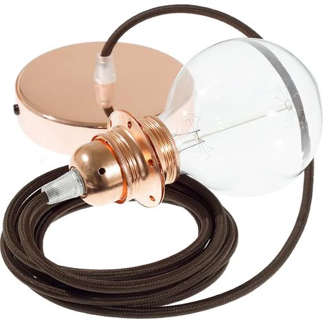 Hängelampe Creative Cables rm13 Kupfer Textil 50 cm (1/3)