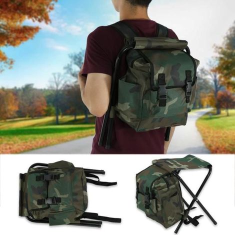 Siège portable pliable de pêche de camping extérieur avec sac de rangement---SEC (1/3)