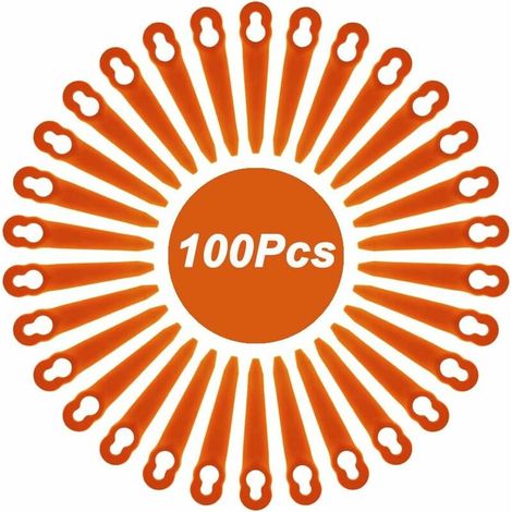 Paquete de 100 cuchillas compatibles con Stihl PolyCut 2-2, PolyCut 3-2, FSA 45, FSA 57 y FSE 52. Cuchillas de plástico para recortadora inalámbrica Stihl H166.