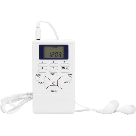 FM Pocket Radio - Mini Portable Radio Receiver LCD Display with Headphones - Personal Digital Tuning Walkman Radio for Walking Jogging Gym Camping (1/5)