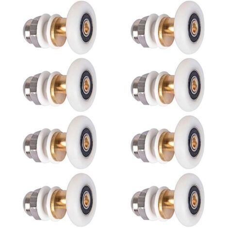 Ahlsen Roulettes Douche 25mm, Roulette Porte Coulissante Douche Roulement pour Porte de Douche 8 Pièces (1/5)