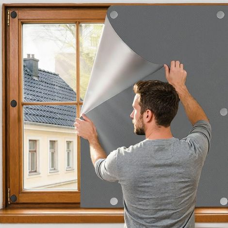 Occultant Magnétique 200×145 cm, Rideau sans Perçage, Gris (1/5)