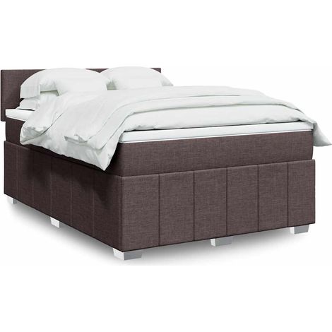 Boxspringbett mit Matratze Dunkelbraun 140x190 cm Stoff