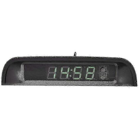 Horloge de voiture avec affichage nocturne, thermomètre, montre numérique autocollante, à énergie solaire, 24 heures