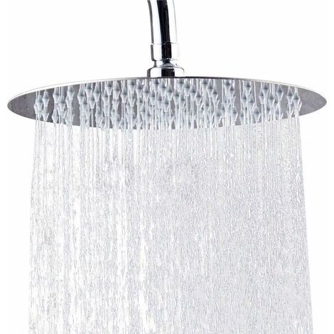 Pomme de Douche,10 Pouces Pommeau Douche Rond en Acier Inoxydable 304,25 cm Ultra-Mince Haute Pression jet pluie Tête de Douche Douchette à Anti-calcaire,Chromé