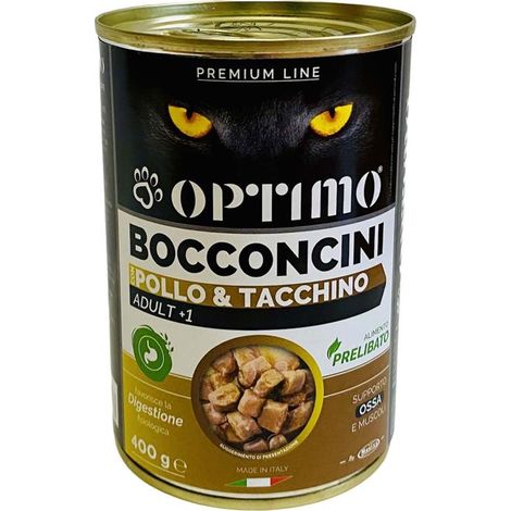 OPTIMO BOCCONCINI PER GATTO AL GUSTO POLLO E TACCHINO DA 400 GR (1/2)
