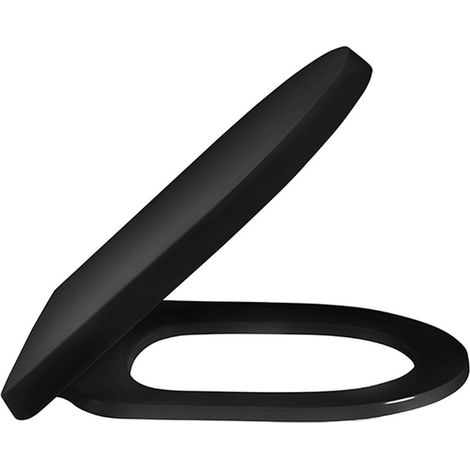 Pressalit comfort d2 abattant de wc avec couvercle uni avec fermeture douce et relevable polygénique noir (1/5)