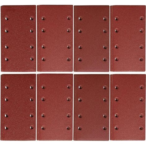 Lot de 10 Feuilles Abrasives Auto-Agrippantes 93x185mm 8 Trous 1000 Grains pour Polissage et Rouille (1/4)