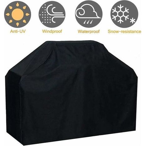 Strapazierfähige Grillabdeckung aus wasser- und winddichtem Oxford-Gewebe, farbecht, passend für Weber, Brinkmann und die meisten Grillroste. 145 x 61 x 117 cm. (1/4)