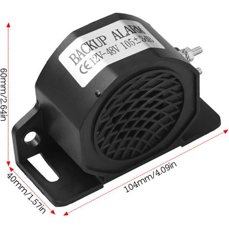 Avertisseur sonore de recul 12V-48V 105±3dB(A) pour voiture, aspirateur BiBi, alarme sonore de recul étanche IP67 pour camions, excavatrices et engins de chantier.