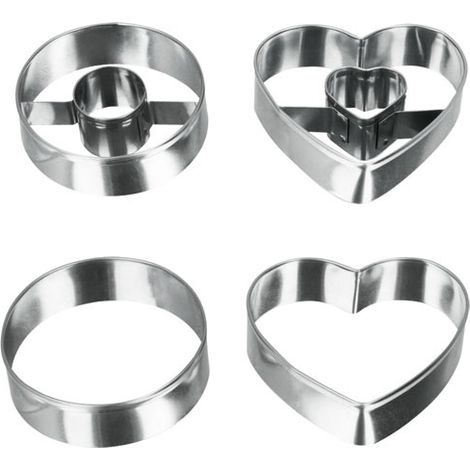 METALTEX - Découpoir 5.5cm x4 inox rond et coeur