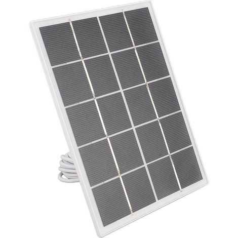Chargeur solaire mural pour caméra de sécurité, panneau solaire monocristallin 3W 5V pour sonnette vidéo 4+2 blanc (1/5)