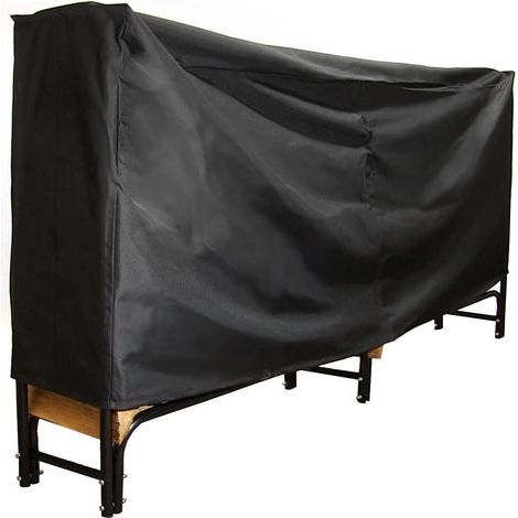 Housse de protection pour bûches de bois de chauffage, tissu Oxford imperméable et robuste, protection contre les rayons UV, 2,4 m, noir