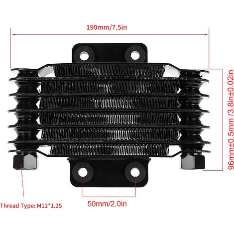 Radiateur refroidisseur d'huile moteur aluminium 85 ml pour moto motocross VTT 100cc-250cc noir (1/5)