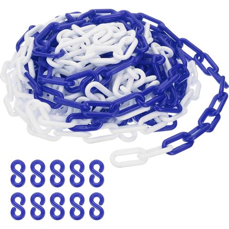 12M Chaîne en Plastique pour Contrôle des Sécurité 8mm Bleu Blanc (1/5)